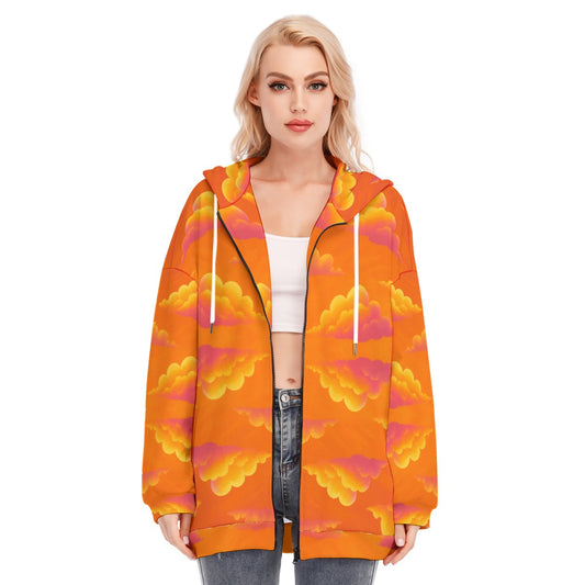 Women's Long Hoodie With Zipper Closure