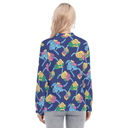 Women's Long Sleeve Blouse With Button Closure