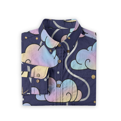 Men's Casual Lapel Long Sleeve Shirt|125GSM Cotton