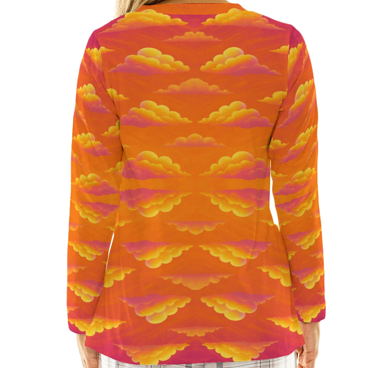 Women's Loose V-Neck T-Shirt With Long Sleeve