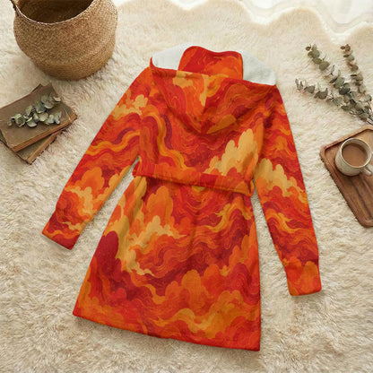 Unisex Flannel Hooded Robe With Eye Mask by O’Nimbus – view 2
