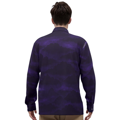 Men's Imitation Silk Long-Sleeved Shirt