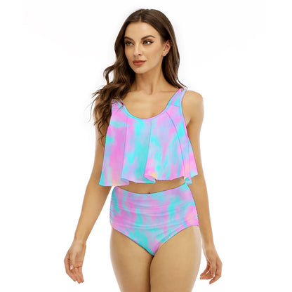 Women's Ruffled Vest Bikini Swimsuit