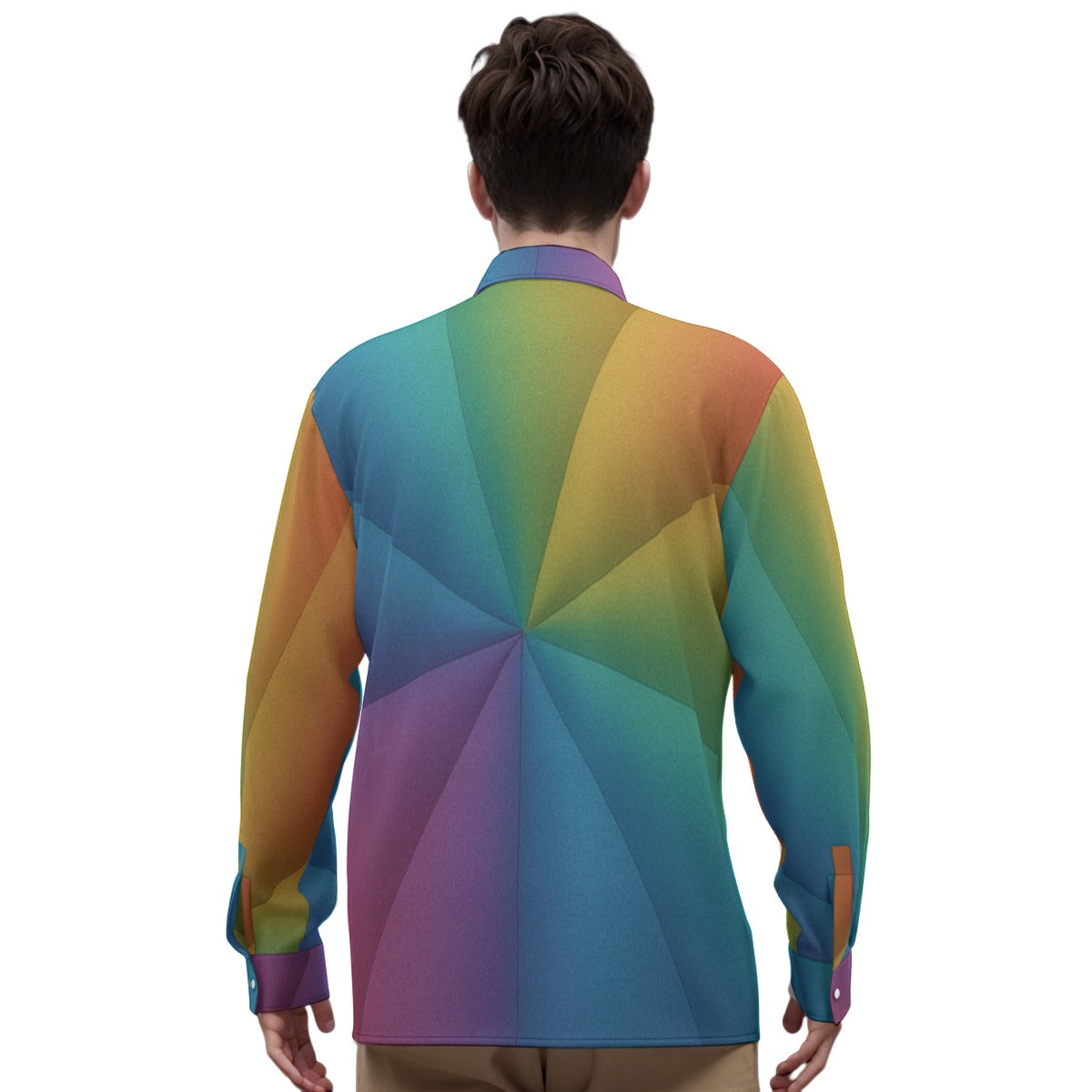 Men's Imitation Silk Long-Sleeved Shirt