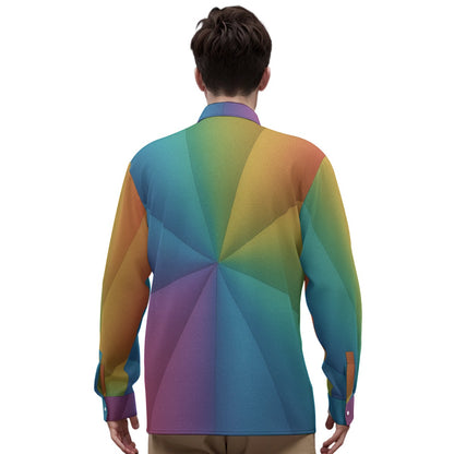 Men's Imitation Silk Long-Sleeved Shirt