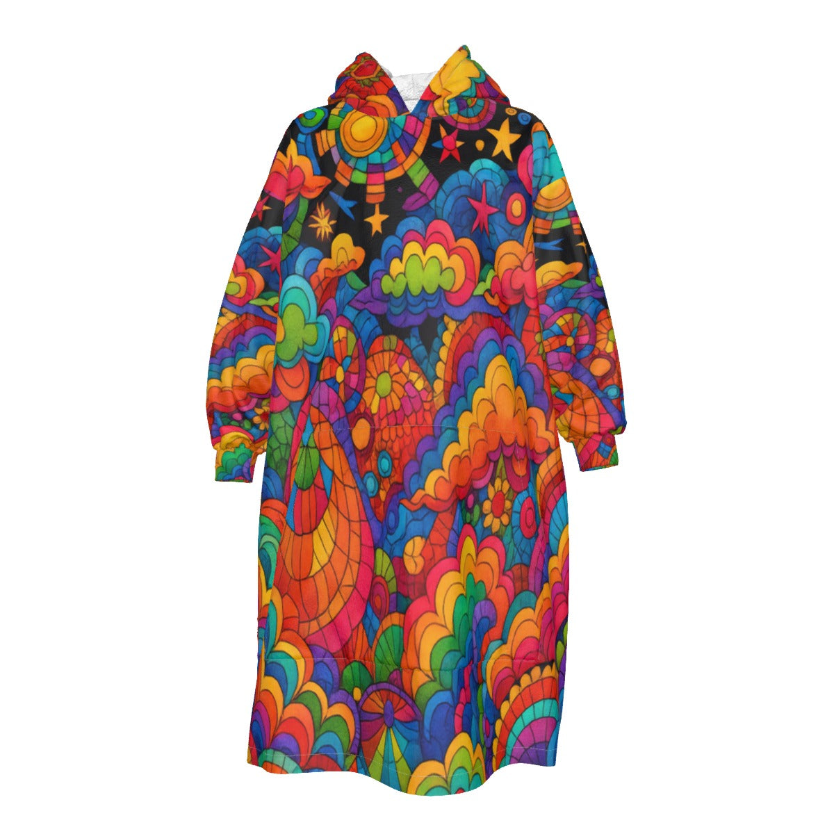 Unisex Kid's Sherpa Fleece Mid-Length Hoodie Blanket