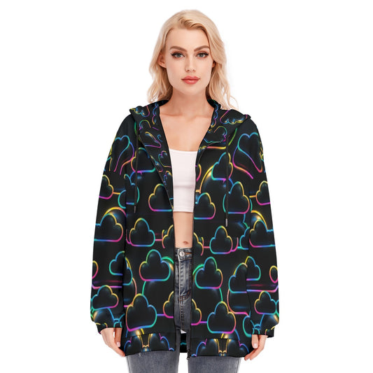Women's Long Hoodie With Zipper Closure