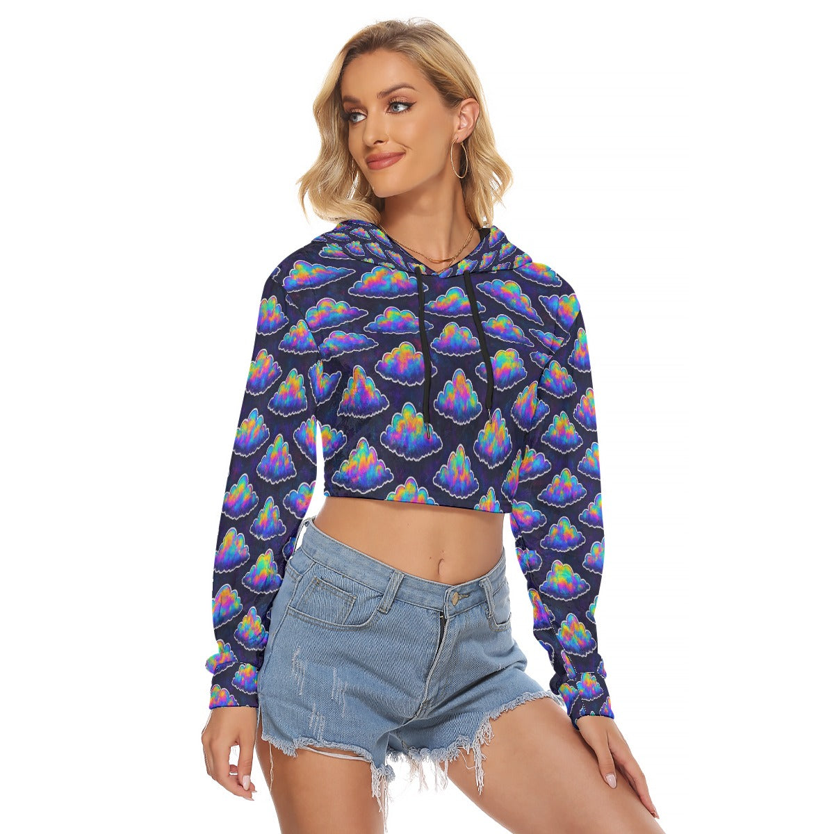 Women's Crop Top Hoodie|Velvet