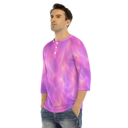 Men's Bracelet Sleeve T-shirt With Button Closure - view 3