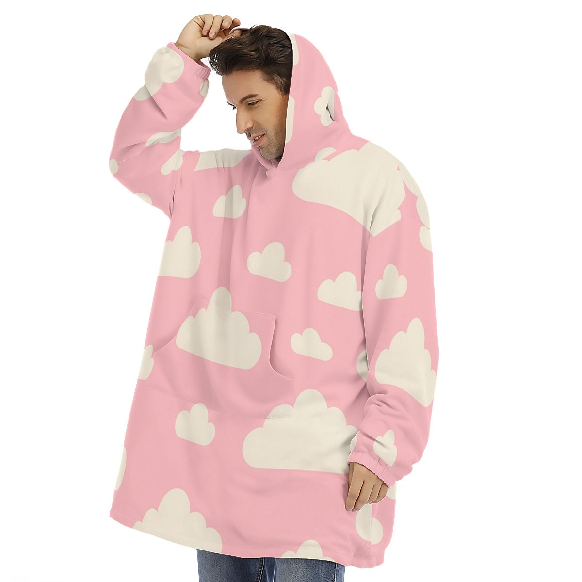 Unisex Sherpa Fleece Hoodie Blanket