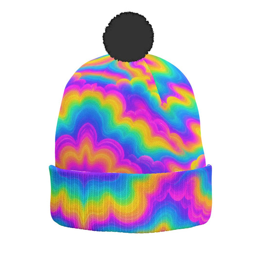 Knitted Hat With Pom-Pom
