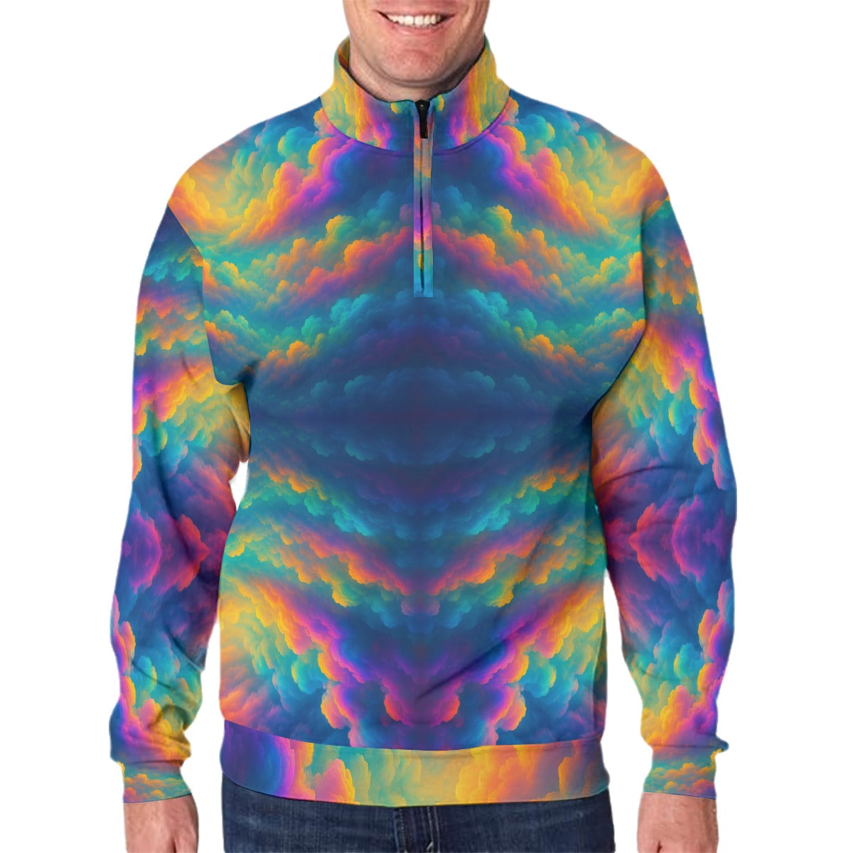 Men's Hidden Half-Zip Placket Hoodie