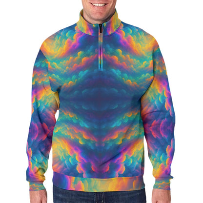 Men's Hidden Half-Zip Placket Hoodie