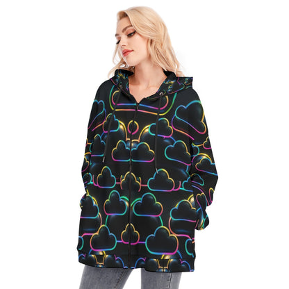 Women's Long Hoodie With Zipper Closure