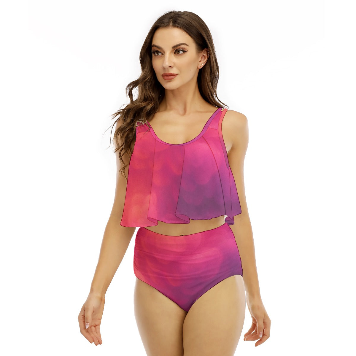 Women's Ruffled Vest Bikini Swimsuit