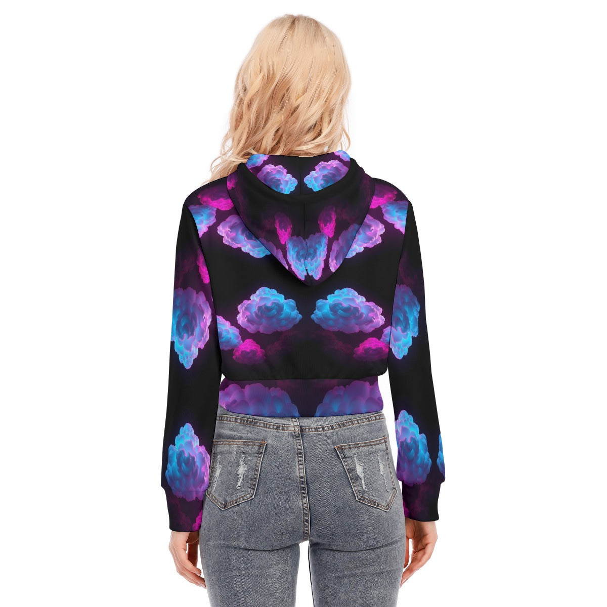 Women's Crop Top Hoodie With Zipper Closure