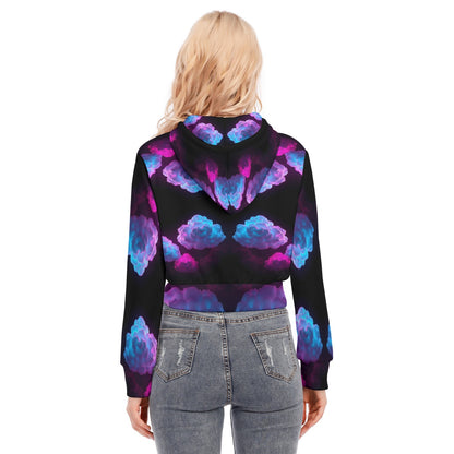 Women's Crop Top Hoodie With Zipper Closure