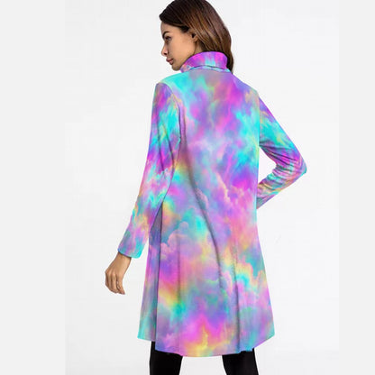 Women's High Neck Dress With Long Sleeve