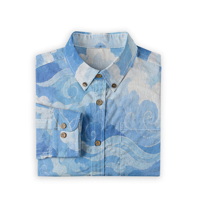 Men's Casual Lapel Long Sleeve Shirt|125GSM Cotton