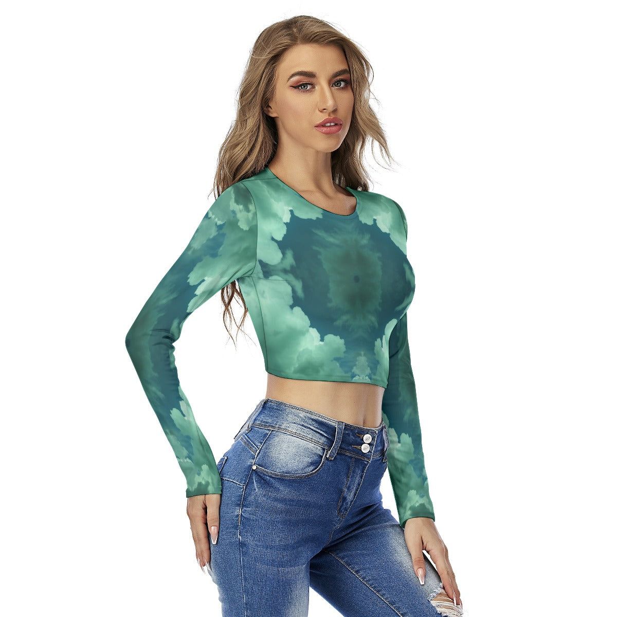 Women's Round Neck Crop Top T-Shirt