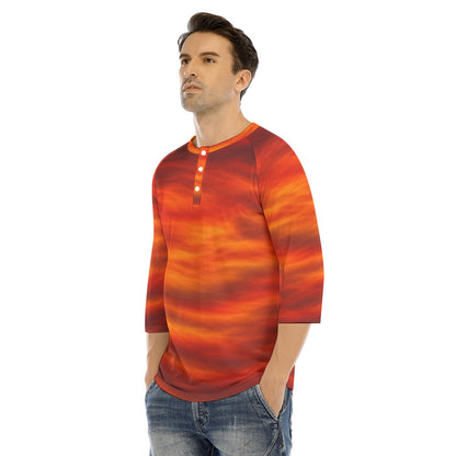 Men's Bracelet Sleeve T-shirt With Button Closure - view 3