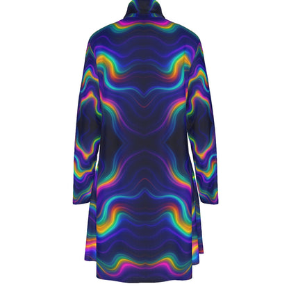 Women's High Neck Dress With Long Sleeve