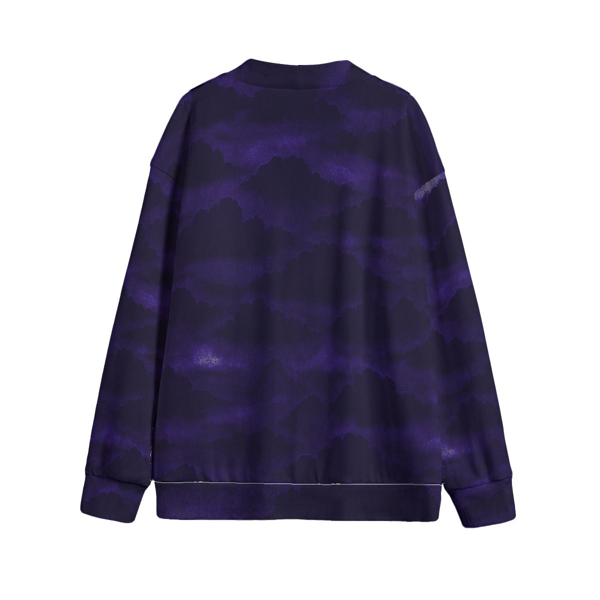 Unisex V-neck Knitted Fleece Cardigan With Button Closure