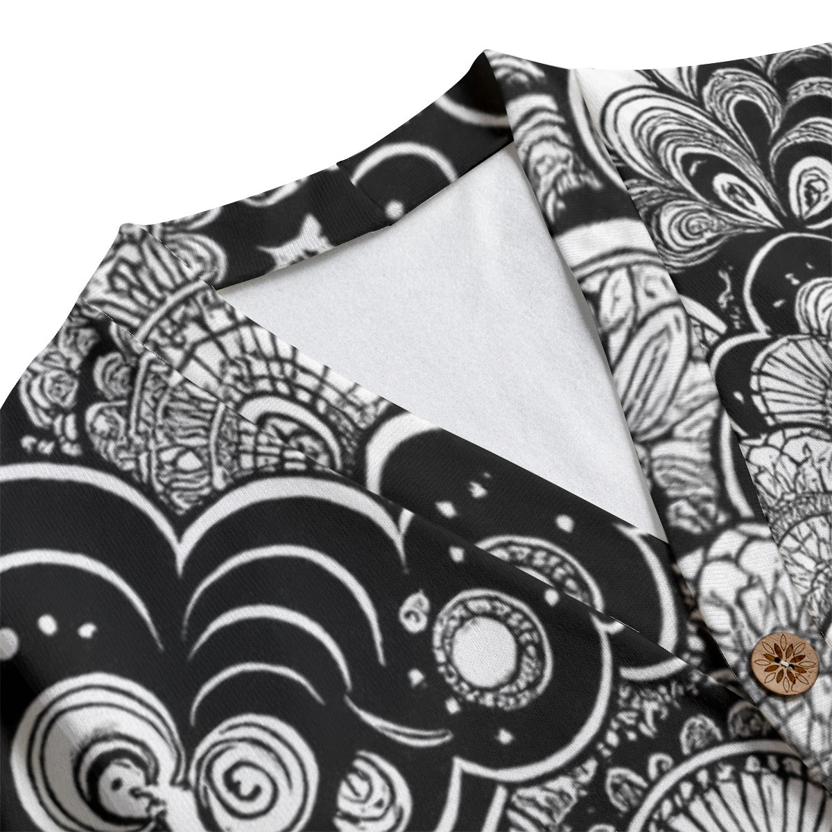 Unisex V-neck Knitted Fleece Cardigan With Button Closure