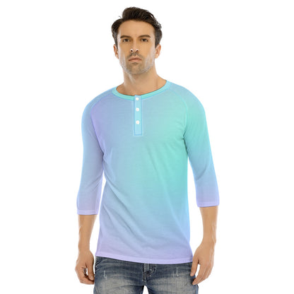 Men's Bracelet Sleeve T-shirt With Button Closure - view 1