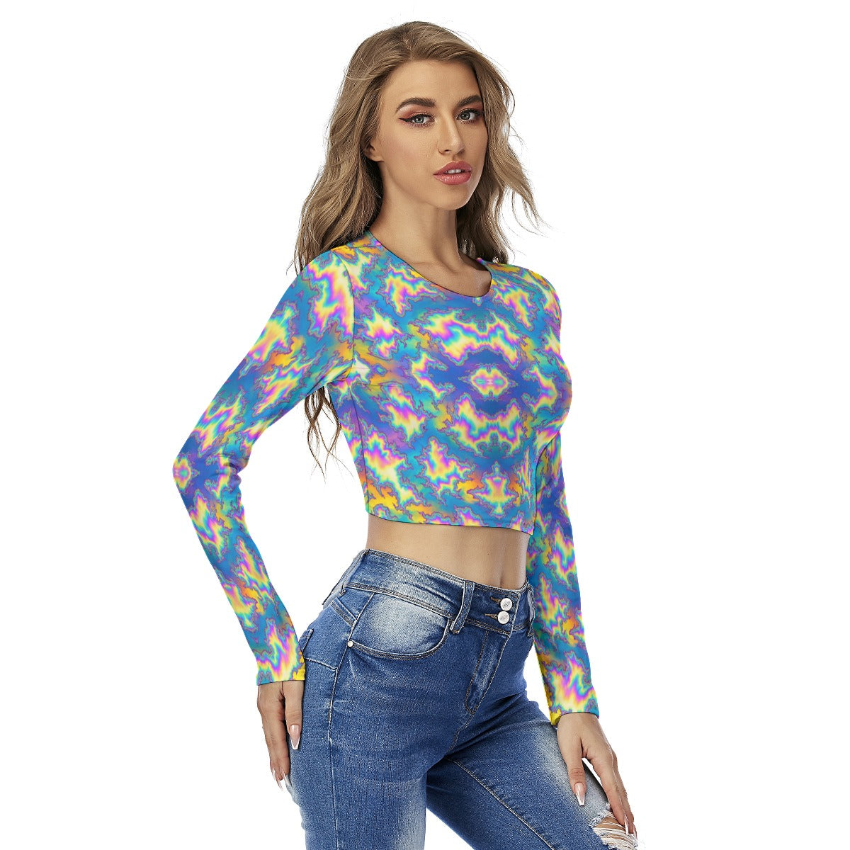 Women's Round Neck Crop Top T-Shirt