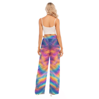 Women's Waist Fungus Edge Wide-leg Pants