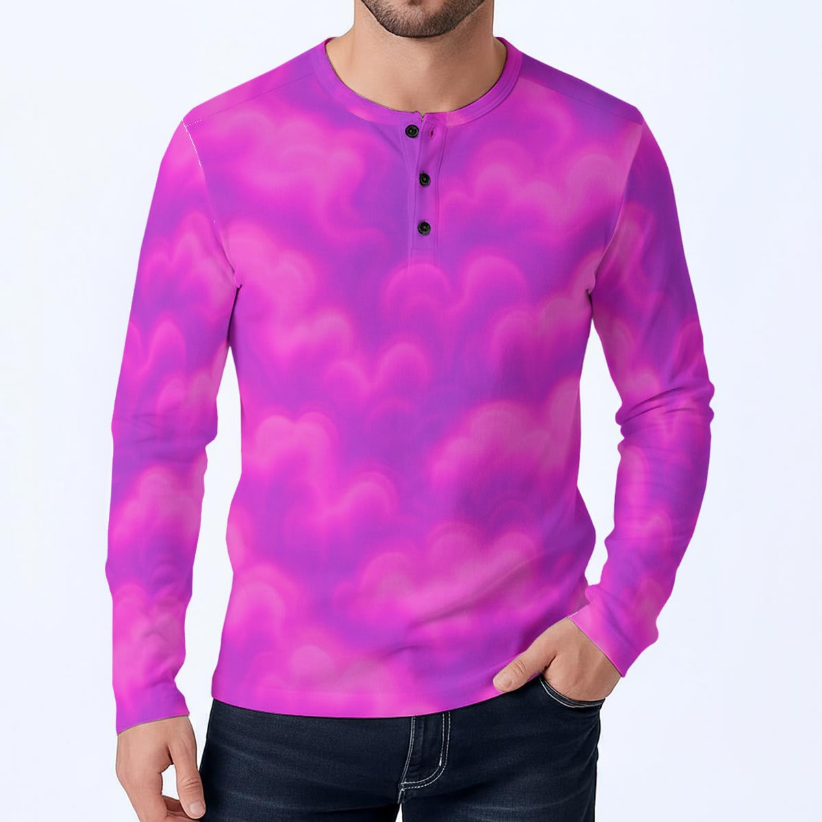 Men's Classic Long-Sleeve Henley Shirt