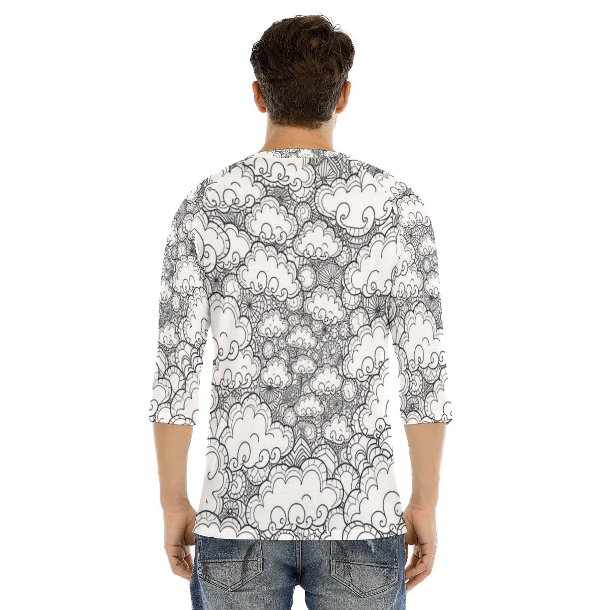 Men's Bracelet Sleeve T-shirt With Button Closure - view 4