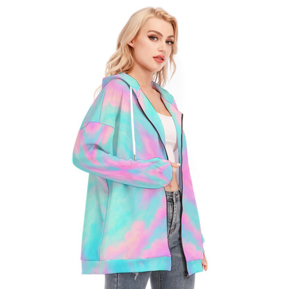 Women's Long Hoodie With Zipper Closure