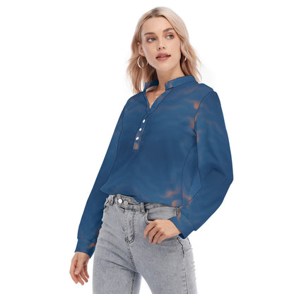 Women's Long Sleeve Blouse With Button Closure
