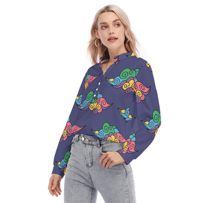 Women's Long Sleeve Blouse With Button Closure