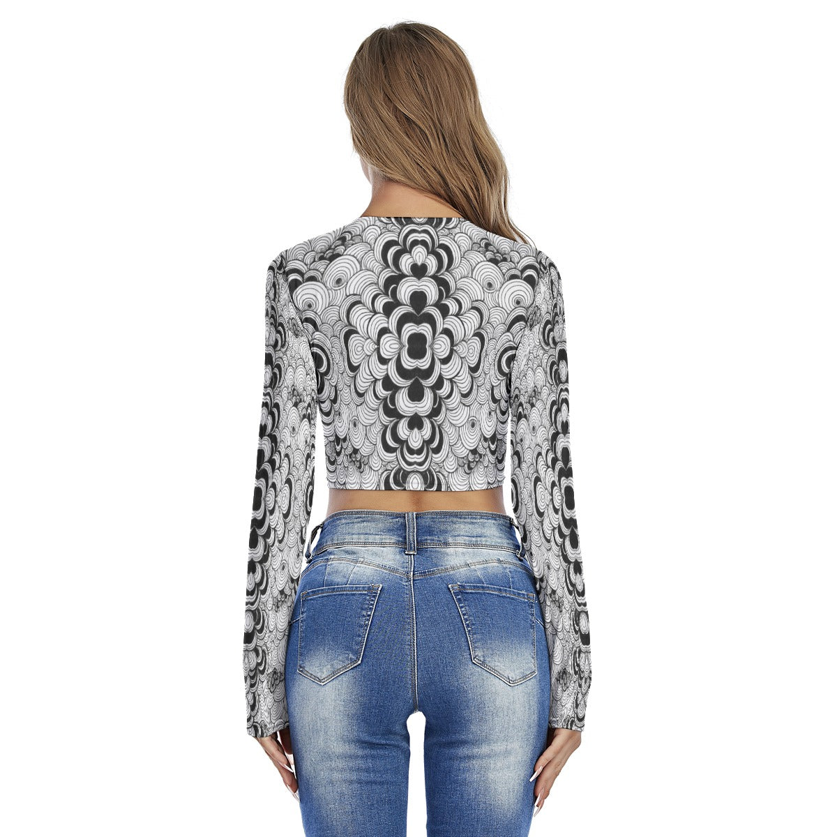 Women's Round Neck Crop Top T-Shirt