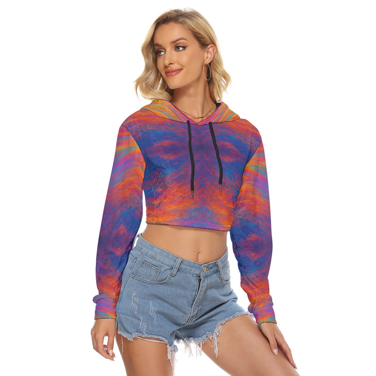 Women's Crop Top Hoodie|Velvet
