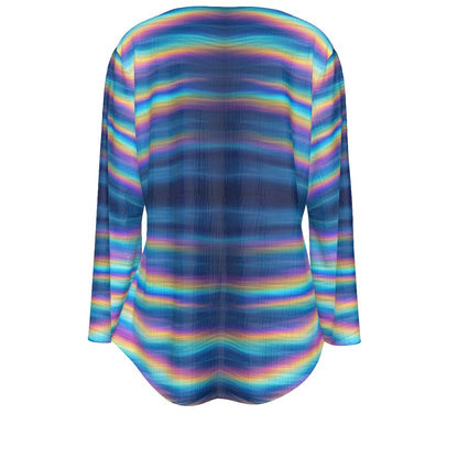 Women's V-neck T-shirt With Irregular Hem