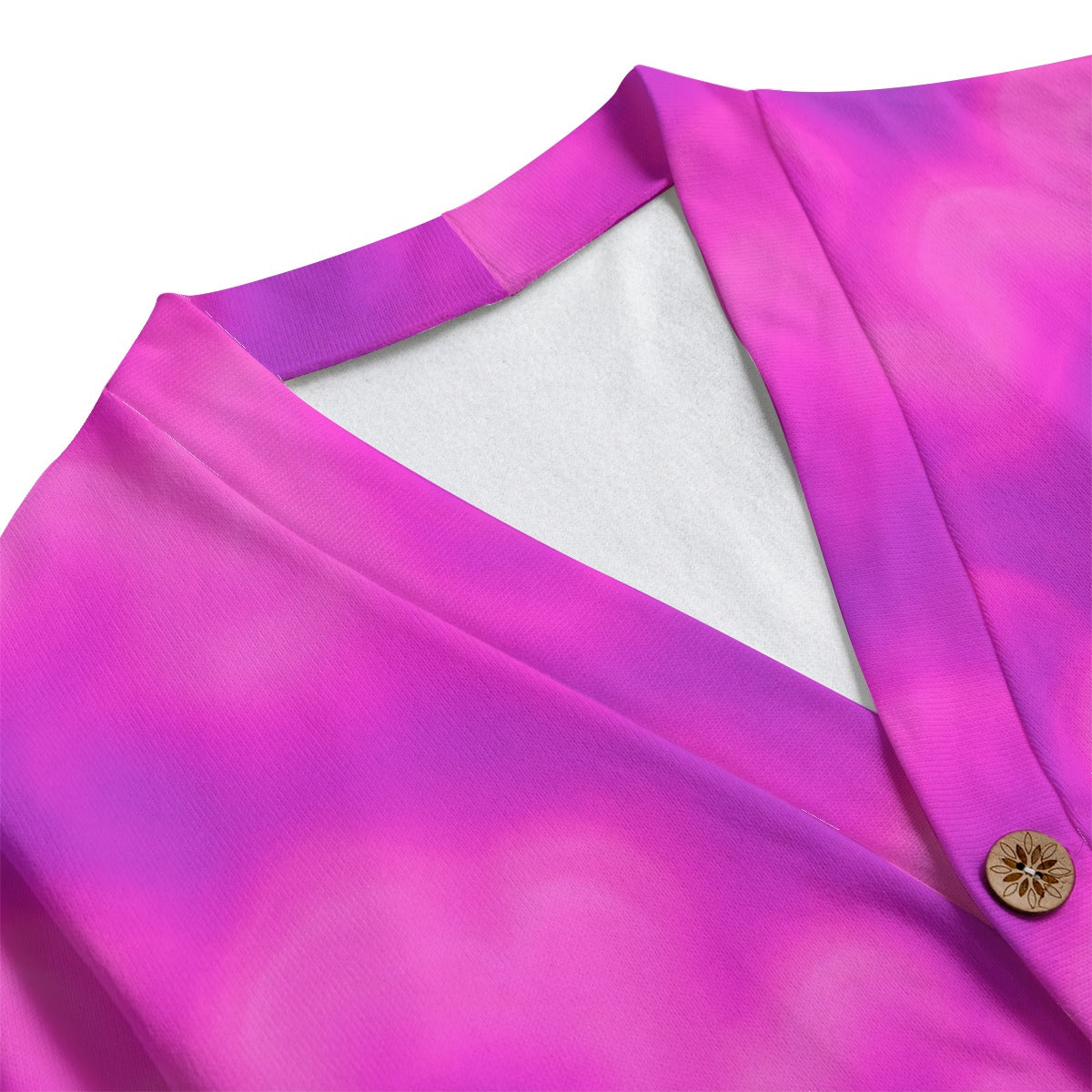 Unisex V-neck Knitted Fleece Cardigan With Button Closure