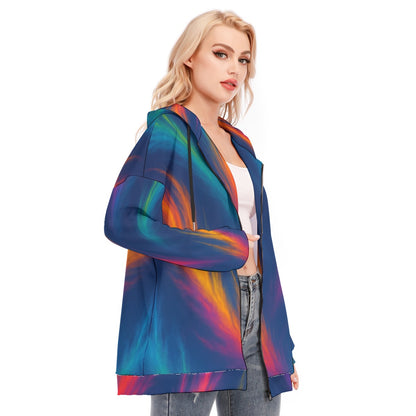 Women's Long Hoodie With Zipper Closure