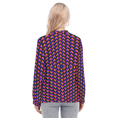 Women's Long Sleeve Blouse With Button Closure