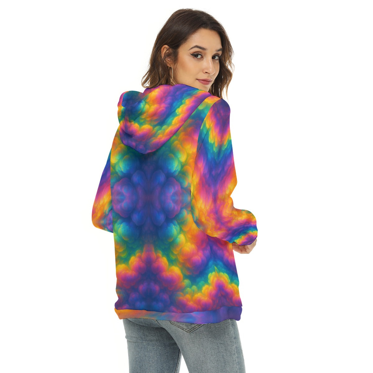 Women's Borg Fleece Hoodie With Half Zip