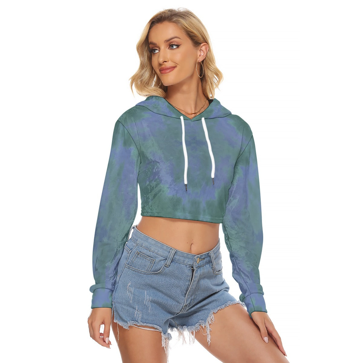 Women's Crop Top Hoodie|Velvet