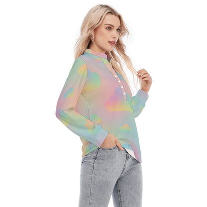 Women's Long Sleeve Blouse With Button Closure