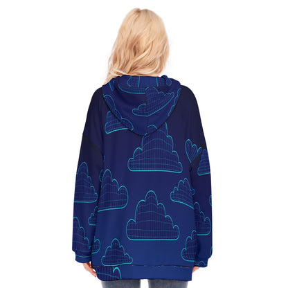 Women's Long Hoodie With Zipper Closure