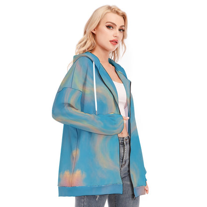 Women's Long Hoodie With Zipper Closure