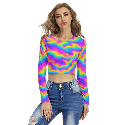 Women's Round Neck Crop Top T-Shirt