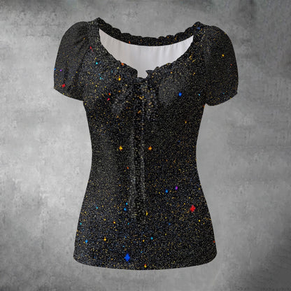 Women's Puff Sleeve Pleated Shirt