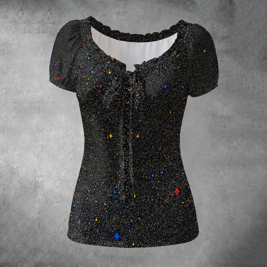 Women's Puff Sleeve Pleated Shirt